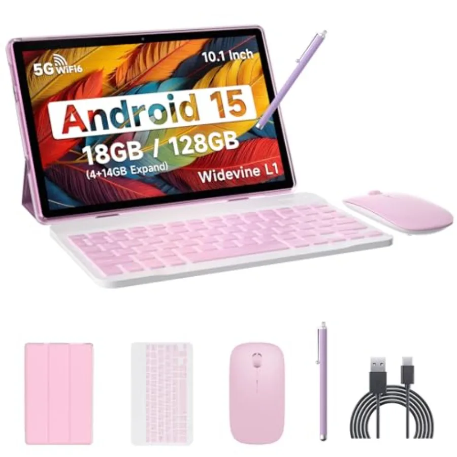 Android 15 tablet for productivity use aluminum alloy body silver 18GB RAM + 128GB ROM with 2TB expandable storage 2.0GHz quad-