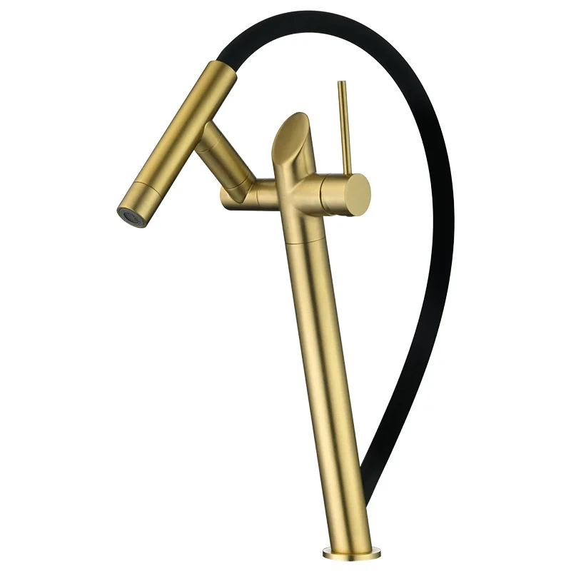 Universal Tube Kitchen Faucet, Copper Vegetable Basin Sink Faucet, Pull Universal Rotating Faucet, Cold and Hot Water Faucet