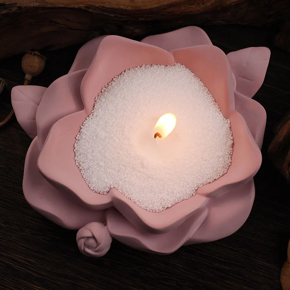 لتقوم بها بنفسك زهرة الايبوكسي الراتنج الجبس كاميليا منفضة سجائر قالب الاسمنت الطين شمعة حامل صابون قالب من السيليكون ديكور المنزل ،