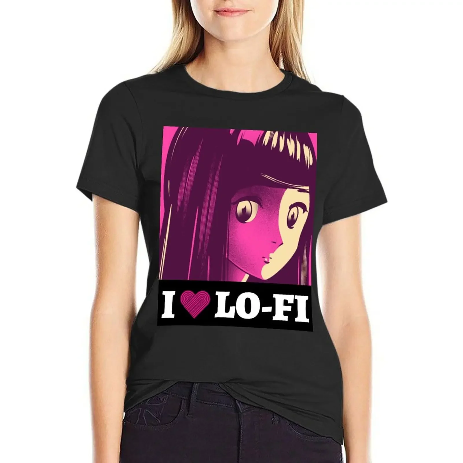 

I Love Lo-Fi Anime Girl T-Shirt quick drying cute tops sports fans korean fashion Womens graphic t shirts
