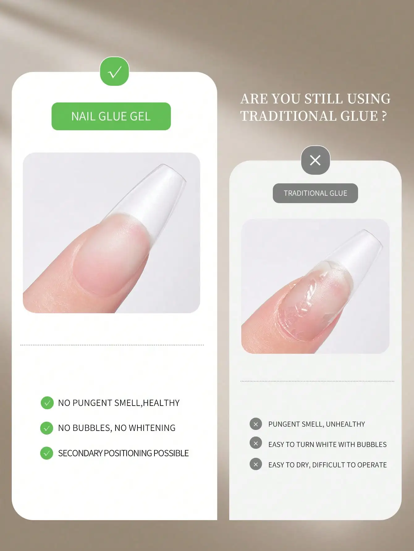 XEIJAYI 1 Stück professionelles UV-LED-Nagelklebegel zum Einweichen, einfache Entfernung und kein Whitish-Effekt, schmerzloser Grundlack für starke Nagelkunst