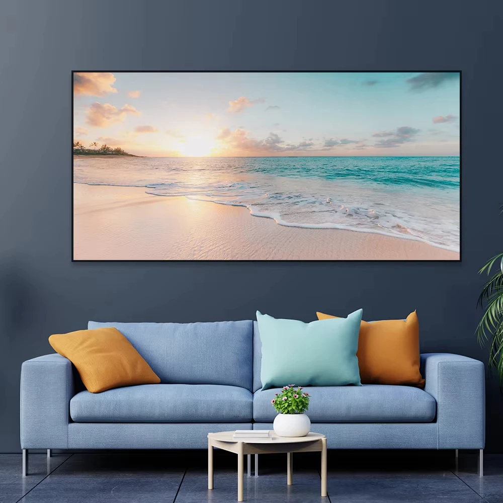 Large Sea Landscape Poster Colorful Seascape on the North Shore of Oahu Hawaii Canvas Prints Wall Art Canvas Painting Home Decor