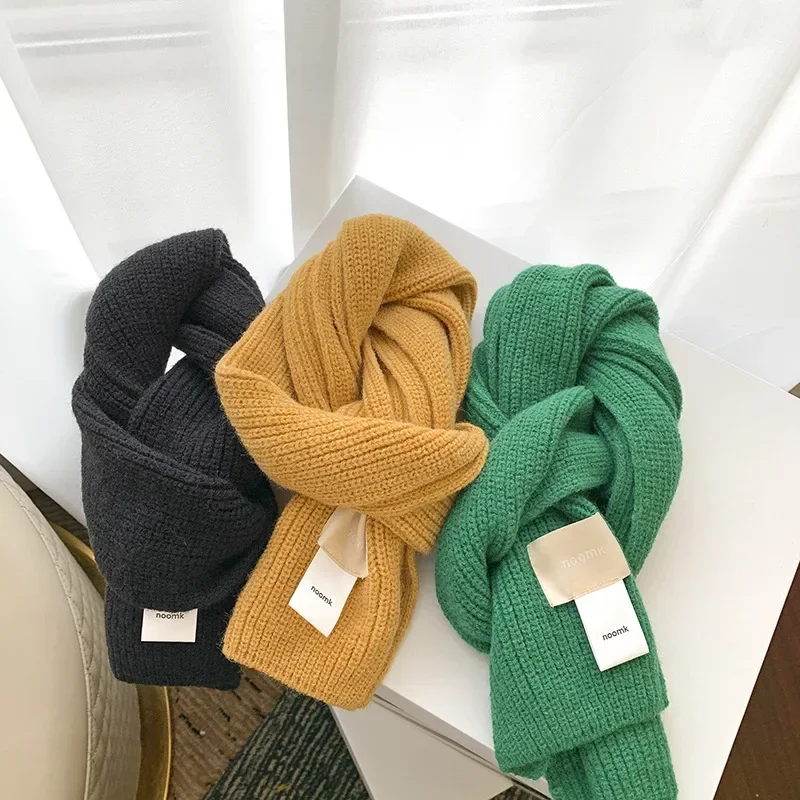 Ins koreański, jesienny szalik zimowy dla dzieci solidna Warp Knitting Warm Scaf dla chłopców dziewcząt Winter Warm Kid Accessories