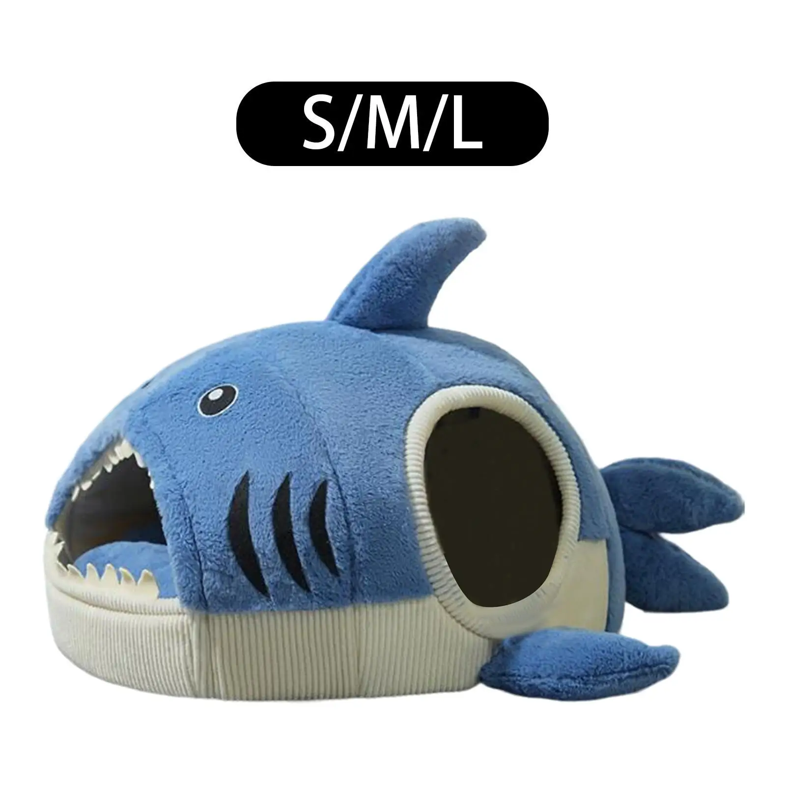 Pet Bed Shark Shape Warm Detachable Washable Cat Tent House for Dog Puppy