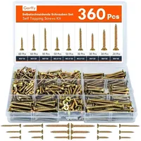 360PCS Self-Tapping Wood Screws Set - M3/M3.5/M4 Countersunk Head Screws for DIY Woodworking & Repair Projects