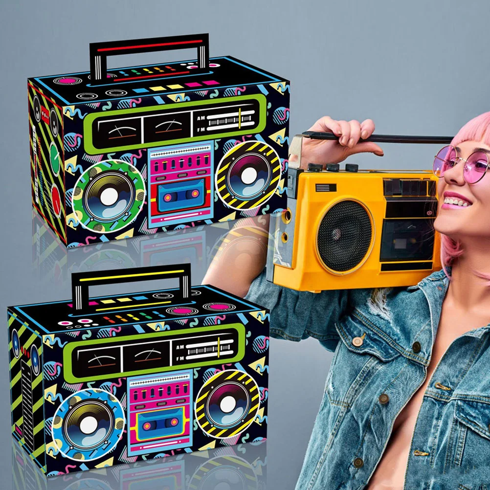 12 Pcs Retro Party Decorations Candy Container Boom Favors Cassette Tape Table Three-dimensional