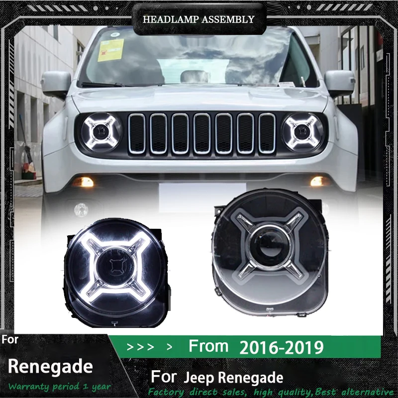 

Автомобильные аксессуары HID ксеноновая фара светодиодная DRL фара для Jeep Renegade пыльная 2016-2019 фара в сборе plug and play