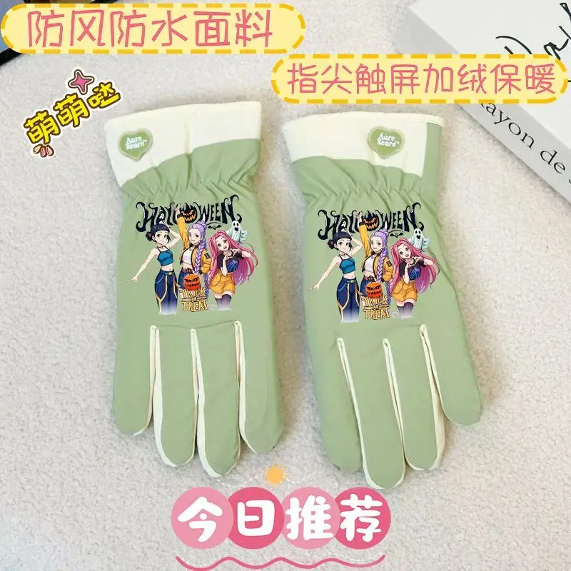 KPop Demon Hunters Women's Ski Gloves, Cute and Fashionable, Cycling, Touchscreen, Waterproof, Fleece-Lined, Full-Finger Gloves - Image 6