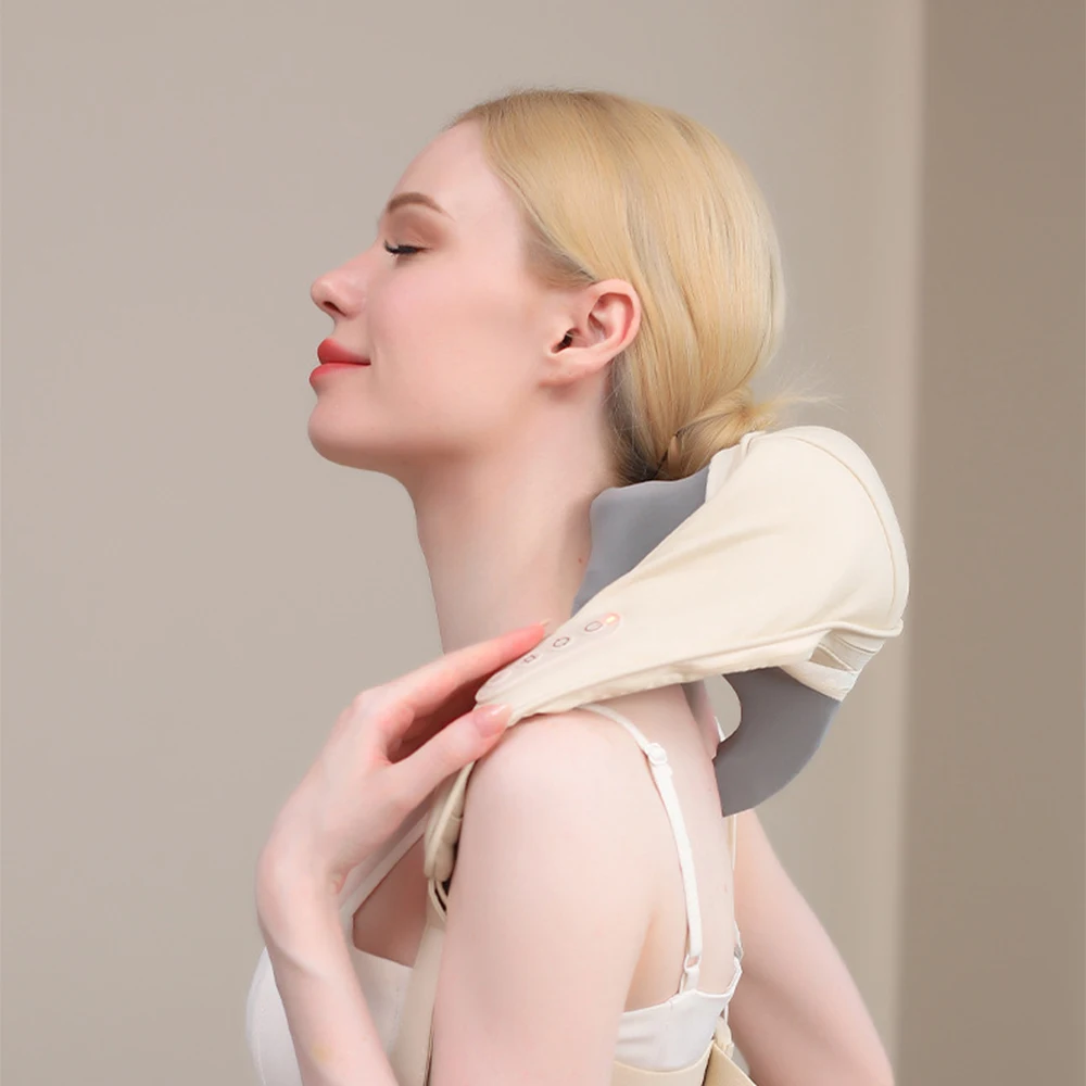 

Comfortable Vibration Massage Belt Heating Massager for Neck and Shoulders Timing Control Neck Massager