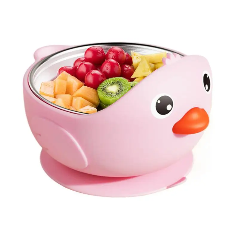 

Toddler Suction Bowls Cartoon Kids Feeder Shock-Resistant Anti-Slip Baby Bowls For Self-Feeding Practice First Solids Snack Time