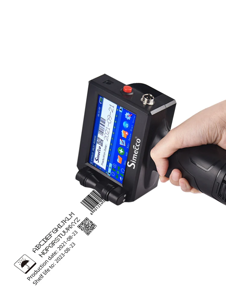 LA60 دعم الطابعات النافثة للحبر المحمولة باليد بلغات متعددة 12.7 مم تاريخ إنتاج طباعة الباركود والجلد الأنبوبي