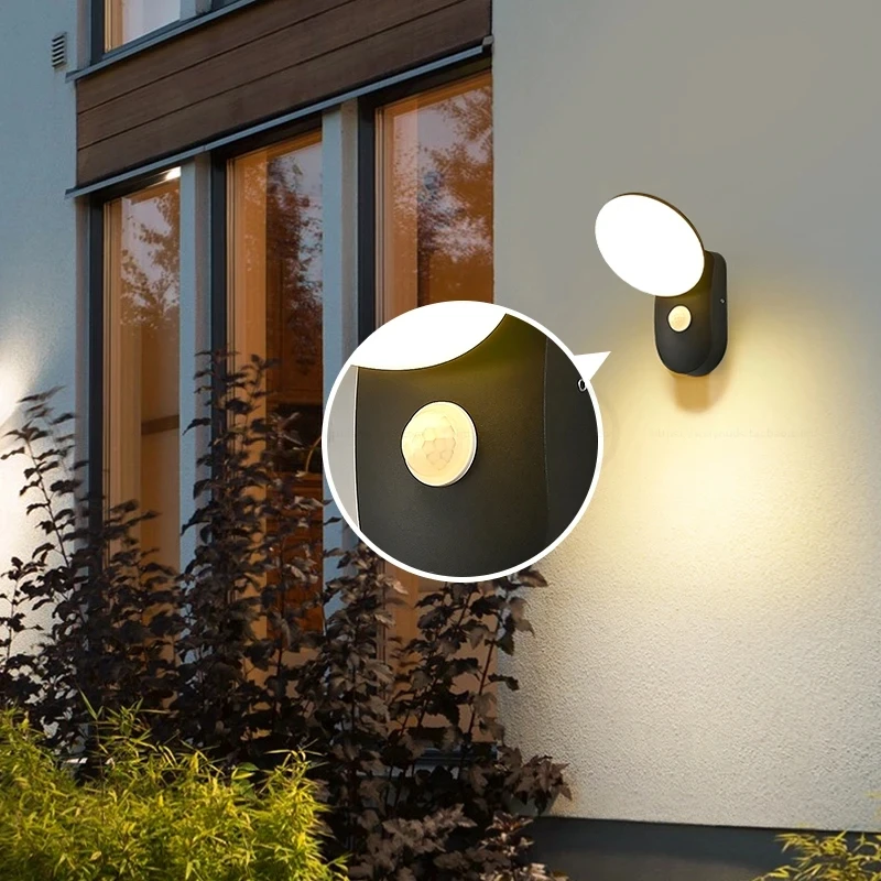 Imagem -03 - Lâmpadas de Parede Exterior do Sensor de Movimento Pir Led 12w Ip65 Impermeável Alumínio Jardim Varanda Luz Corredor Entrada Arandela Iluminação da Decoração