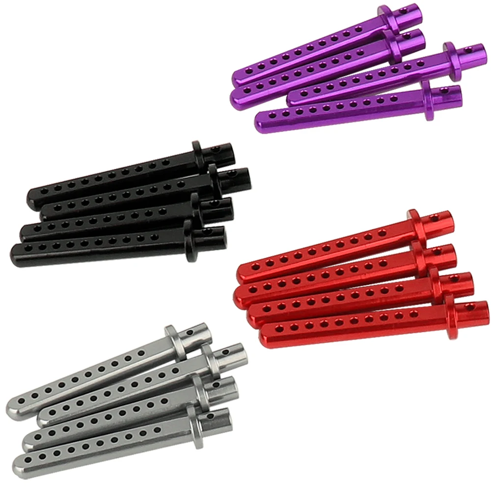 4 Pcs Aluminum Body Post Mounting Car Shell With R Clamp Fixing Post for 1/10 RC Crawler Vehicle Axial SCX10 Parts Accessories