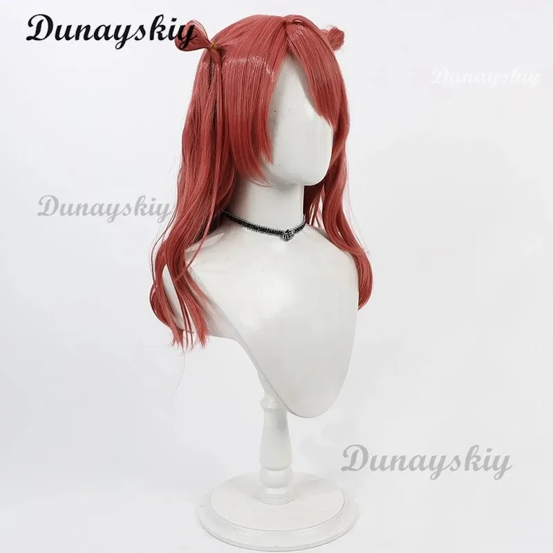 

A888Hanami Saki Cosplay Wig Game Gakuen IDOLM cosplay Wig 60CM Mixed Red Long Hair Synthetic Wig Fujita Kotone cosplay WigB666@！