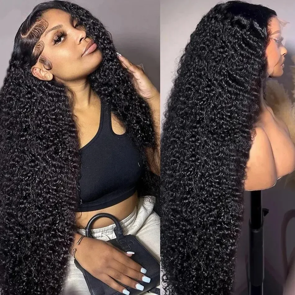 30 38 Inch 180 Density 13x6 HD Transparent Deep Wave Lace Frontal Wig Human Hair Remy Water Curly 13x4 Lace Front Wigs For Women