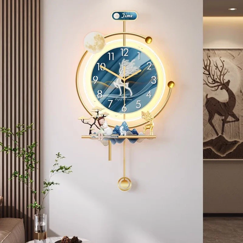 

Living Room Wall Clocks Luxury Led Design Aesthetic Creative Silent Wall Watch Restaurant Nordic Horloge Murale Home Decoration