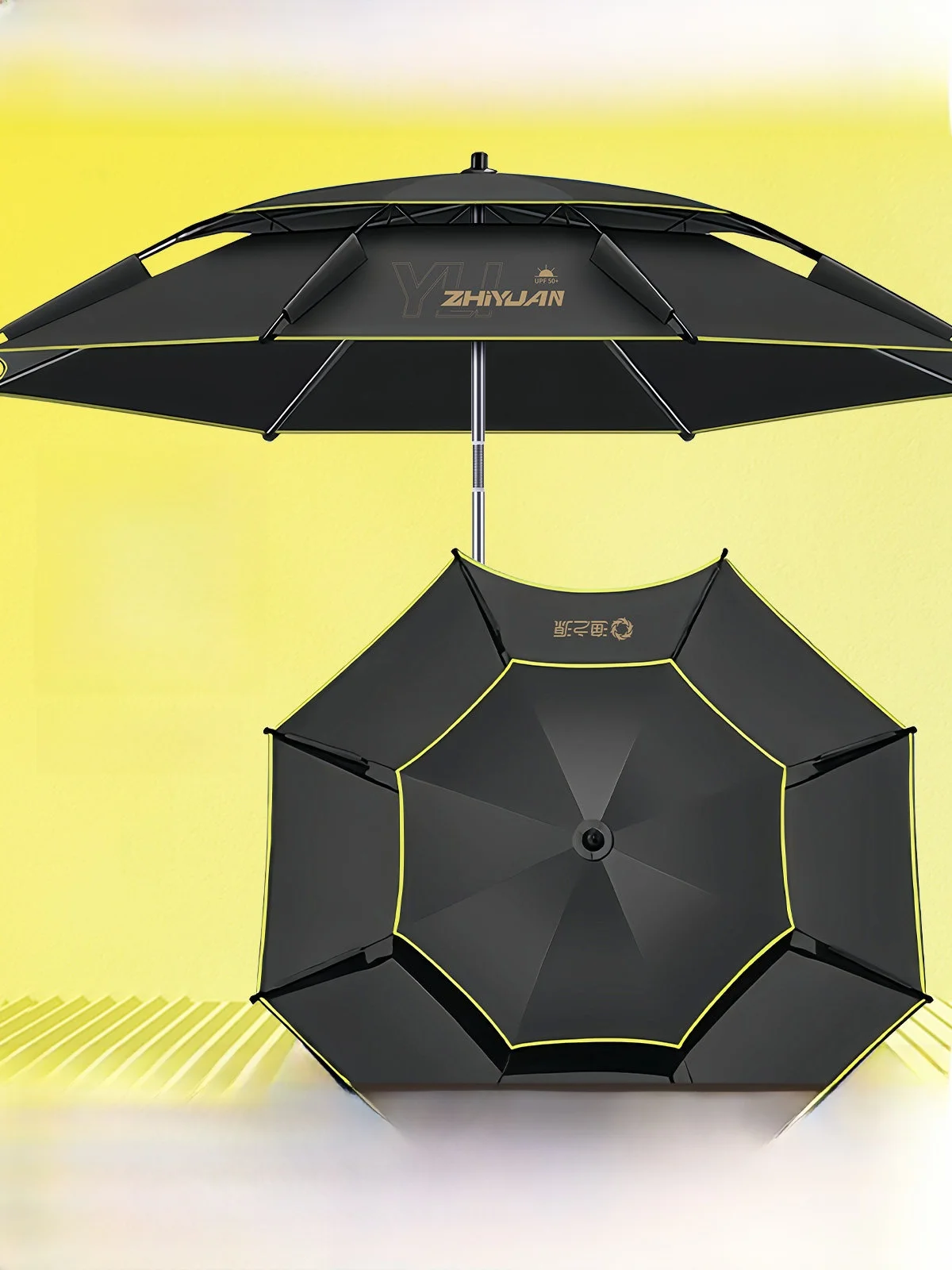 

Portable Fishing Umbrella Outdoor Camping Sunshade Fishing Special Purpose Rain Umbrella Double Rotation Aluminum Alloy Pole