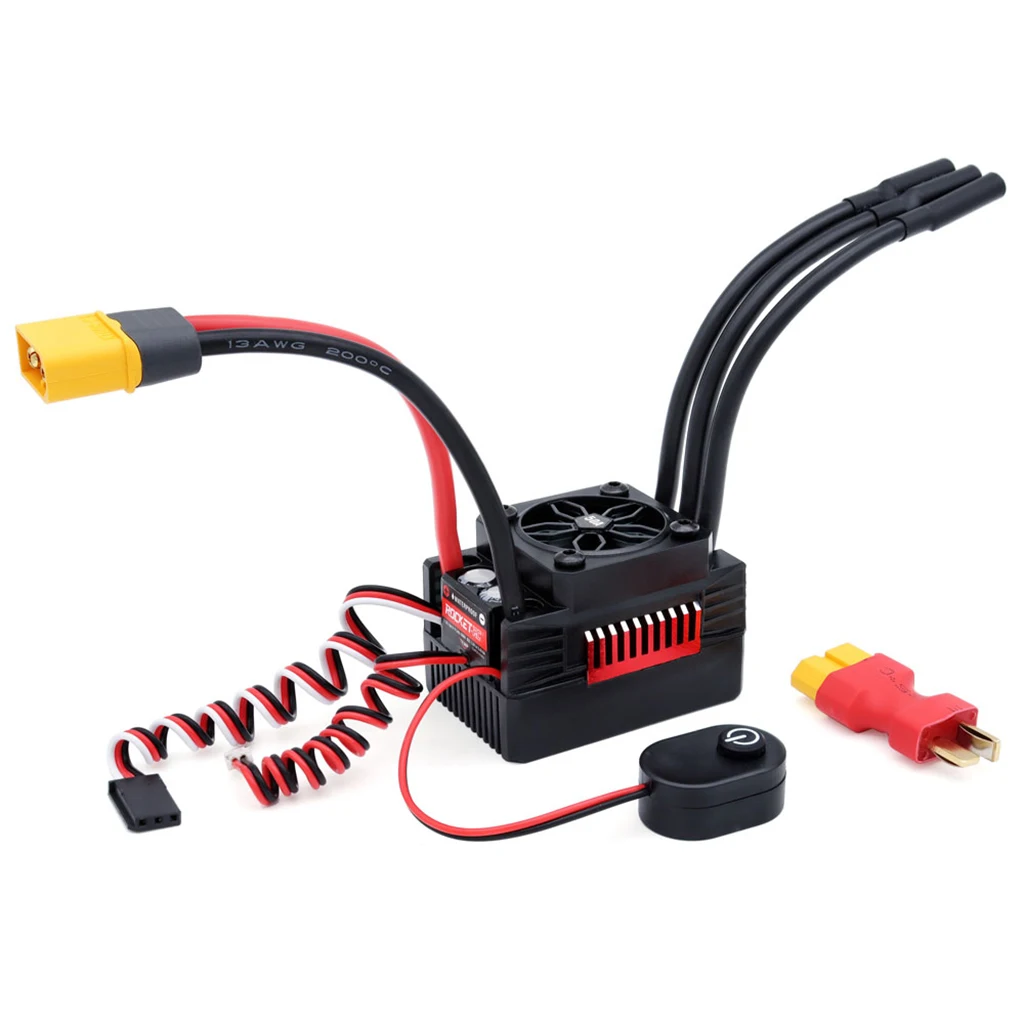 Ultrapasse Hobby-controlador de velocidade elétrico supersônico foguete, impermeável, 60A, 90A, 130A, 2-3S, ESC sem escova, 1/8, 1/10, 1/12 carro