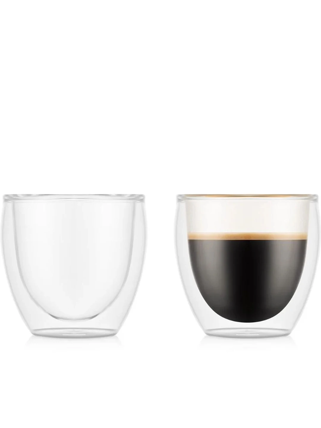 

Кофейная чашка Bodum PAVINA из высокопрочного боросиликатного стекла, прозрачная, термостойкая, двухслойная, для офиса и дома, 80 мл