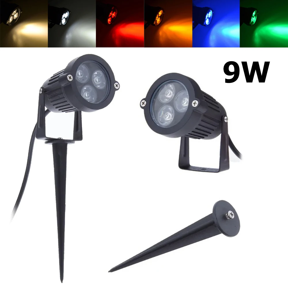 

9W Waterproof LED Lawn Lights Garden Outdoor 220V Landscape Lighting Yellow Spot Exterior Light Decoration Outside Terrace Solar