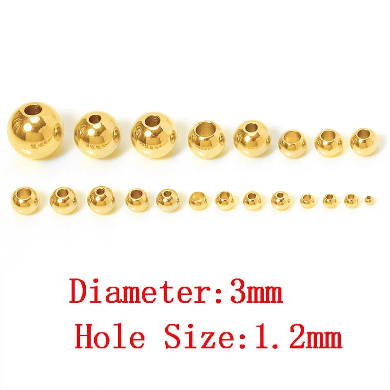 100 Stück 2/3/4/5/6/8/10 mm Metall-Abstandsperlen, runde Perlen für DIY-Armband, Schlüsselanhänger, Anhänger, Schmuckherstellung, Zubehör