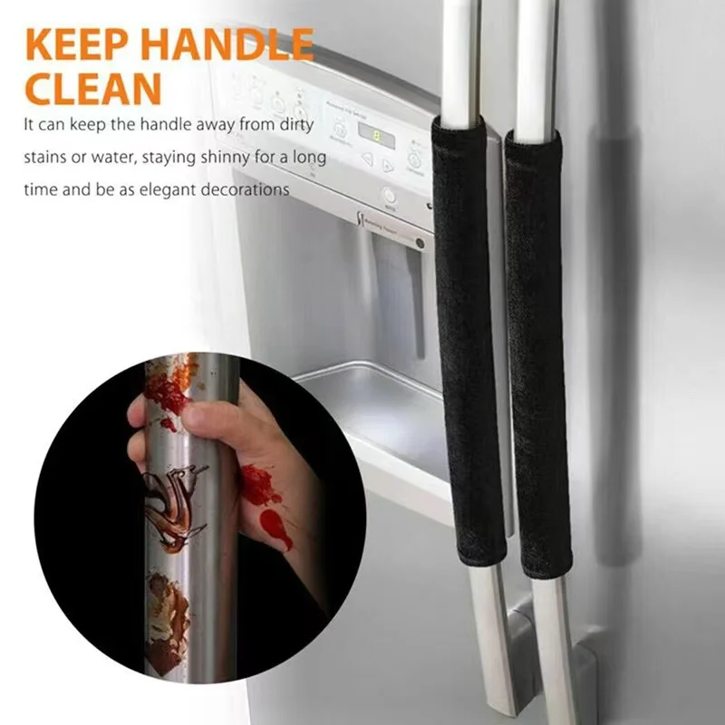 1Pcs Refrigerator Door Handle Cover Kitchen Appliance Decor Handles Antiskid Protector Gloves Fridge Oven Keep Off Fingerprints