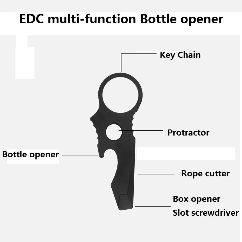 Narzędzie EDC wielofunkcyjny mini łomowy śrubokręt otwieracz do butelek ze stali nierdzewnej na zewnątrz przenośny brelok do kluczy wisiorek okrągły