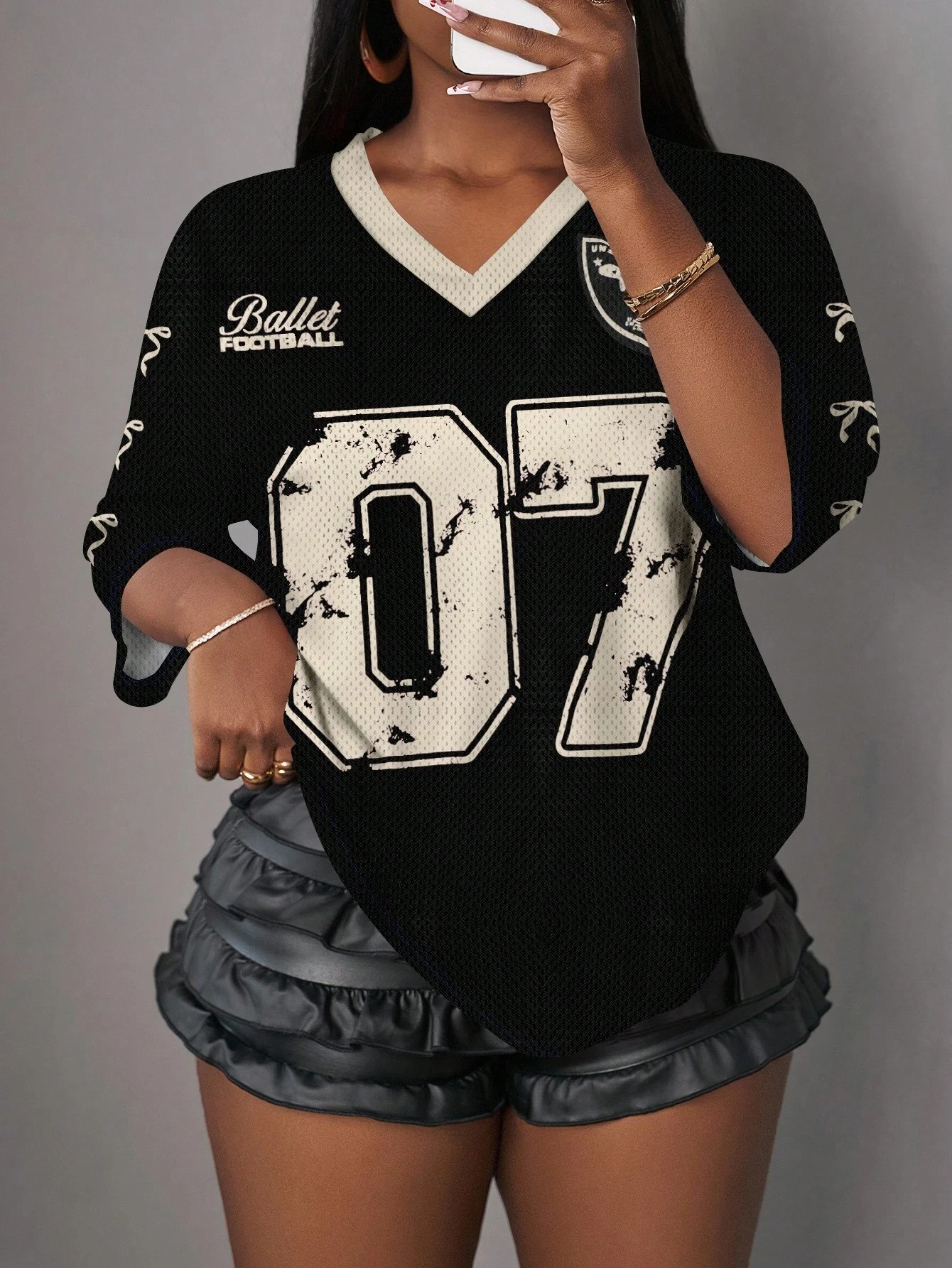 Slaydiva 07 Jersey Casual Sports Butterfly Number Graphic T-Shirt For Women, Suitable For Summer