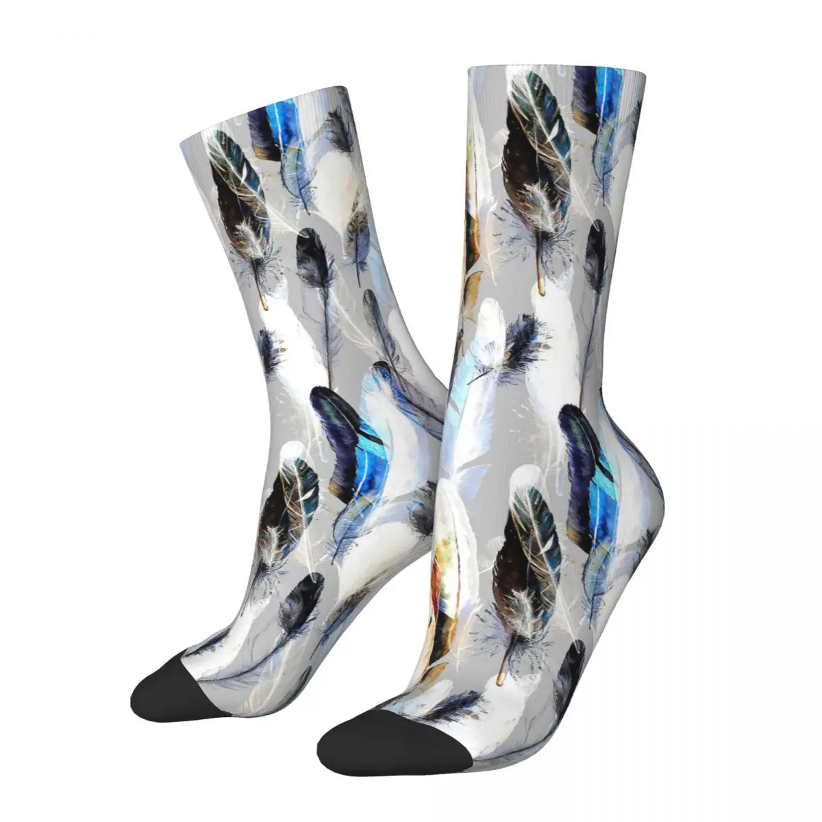 Watercolor Feather Seamless Pattern Adult Socks,Unisex socks,men Socks women Socks