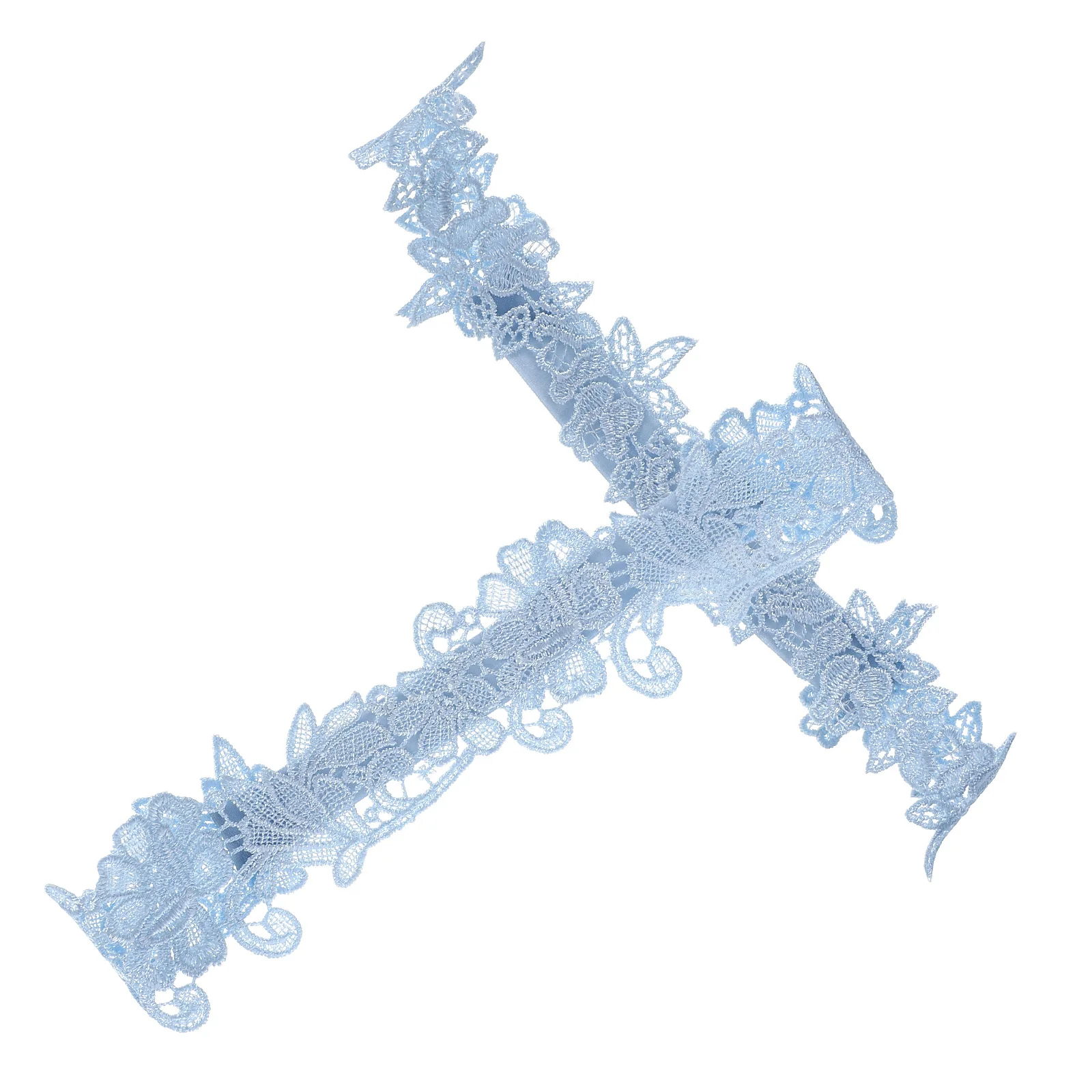 

1 Pair Lace Garter Bridal Flower Design Wedding Party Soft Comfortable Lady Wedding Keepsake Gift Sky Blue Women Lace Garter