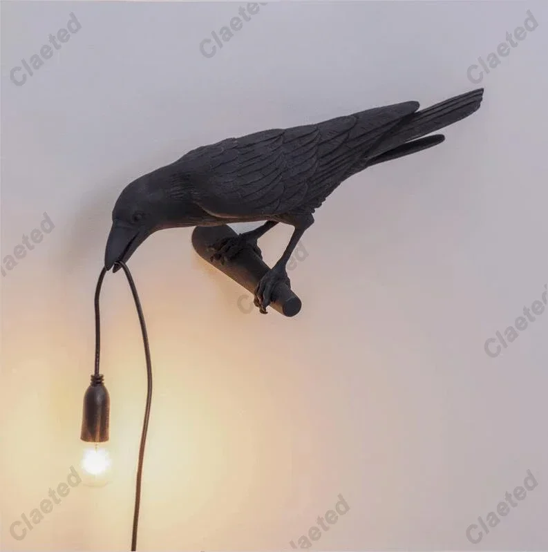 

Resin Lucky Bird Crow Wall Lamp Table Lamp Night Light Bedroom Bedside Living Room Wall Lamp Home Decoration Moon lamp Led