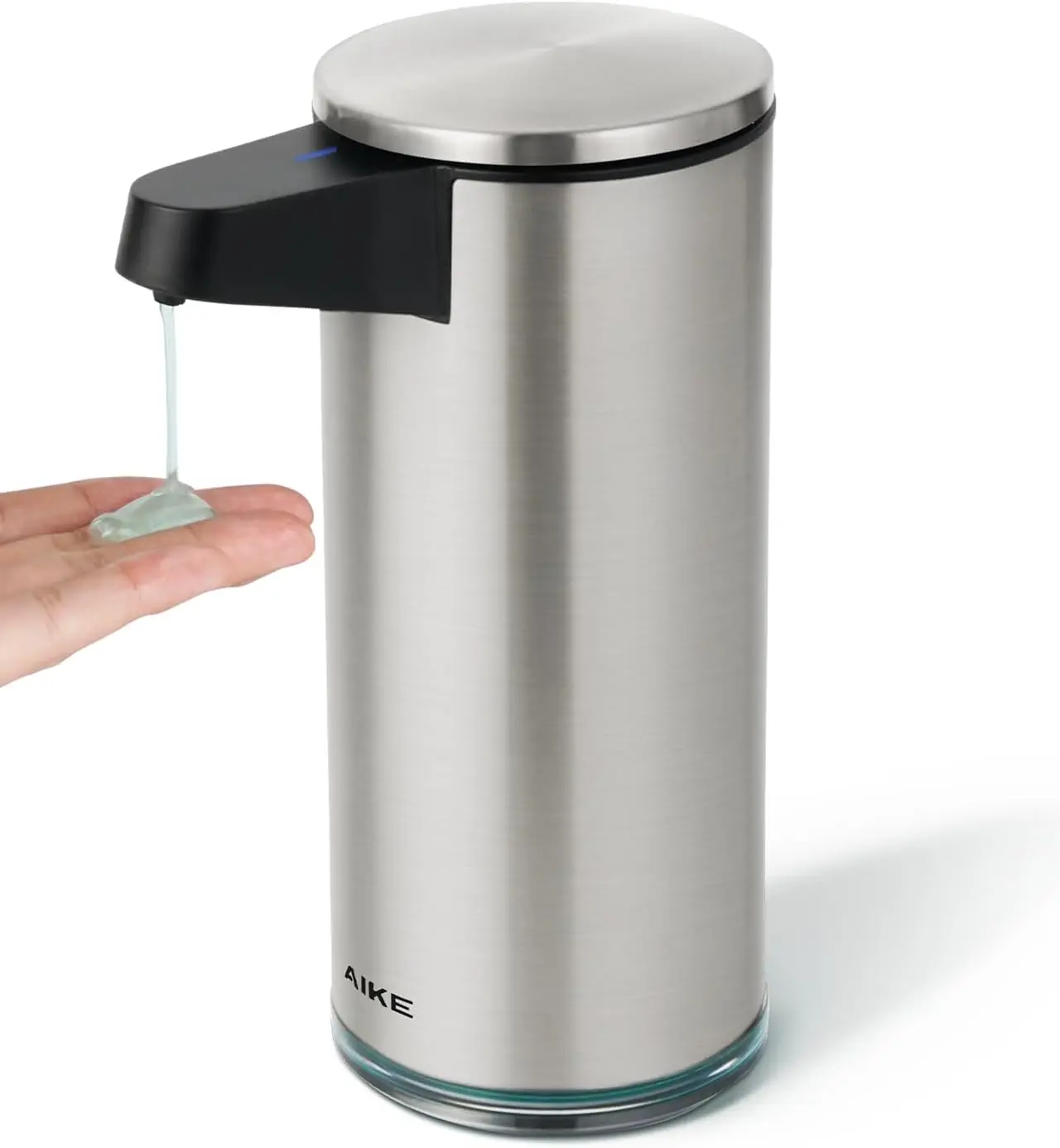 Dispensador automático de jabón recargable tipo C, acero inoxidable cepillado, 12.8 fl.oz., sensor sin contacto para jabón líquido