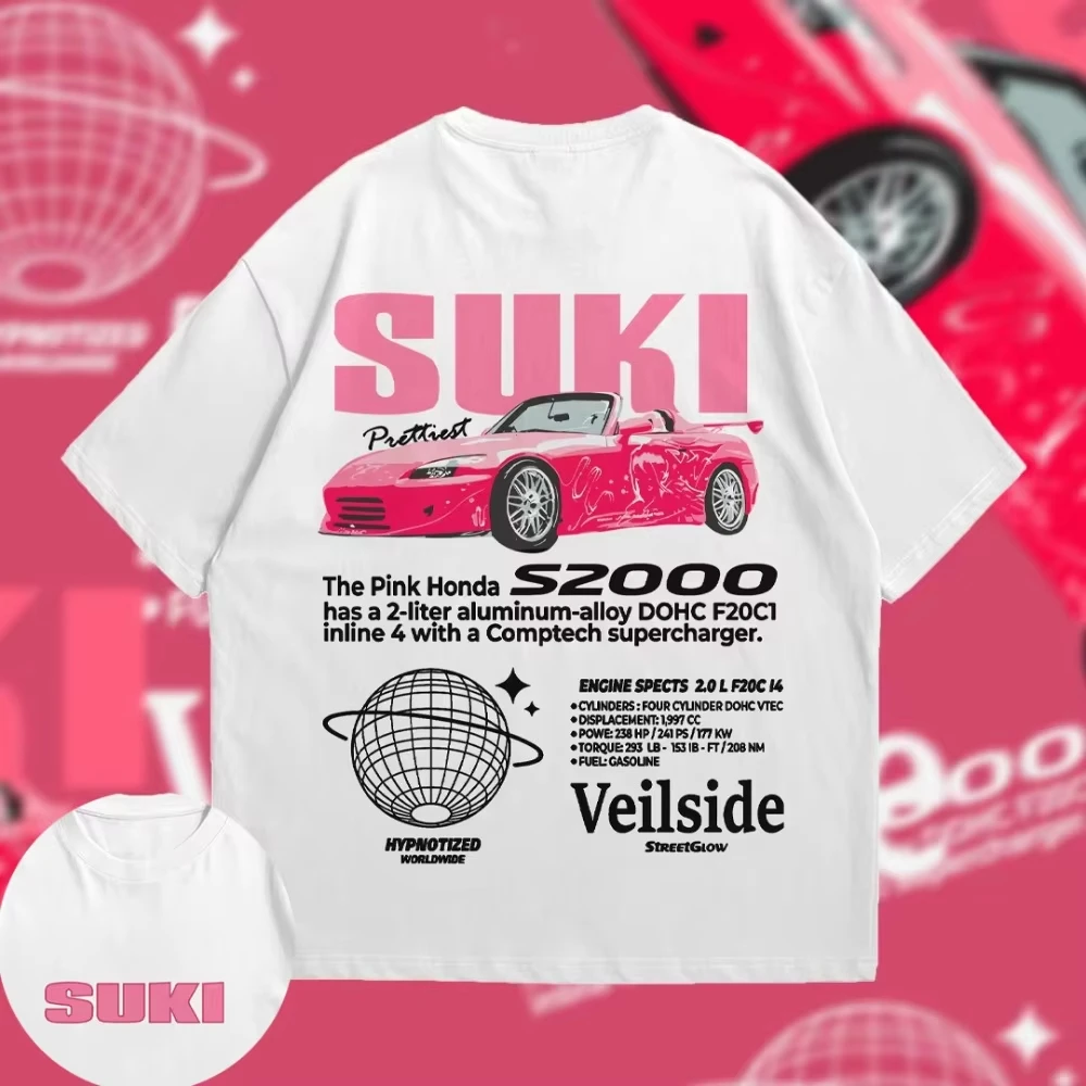 

2025 New Men's Honda S2000 High Quality T-Shirt Cotton Clothing Creative Short Sleeve Crew Neck Women's T-Shirt Motorcycle Top