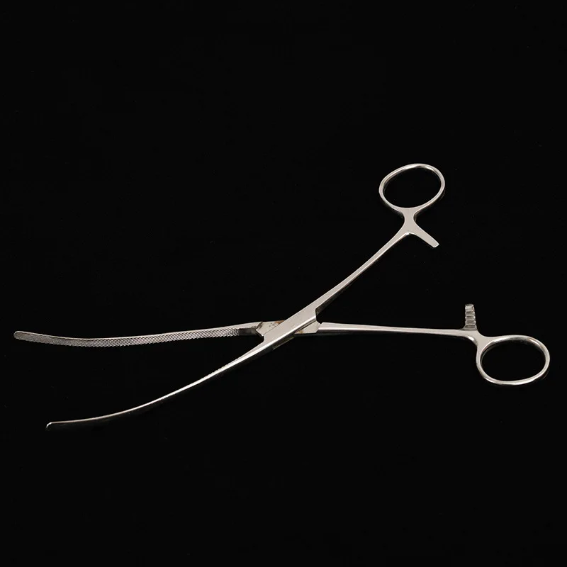 ملقط معوي من الفولاذ المقاوم للصدأ طبي مستقيم منحني الرأس جراحي مستحضرات التجميل جراحة بلاستيكية أداة مساعدة للحيوانات الأليفة ، مرنة #4