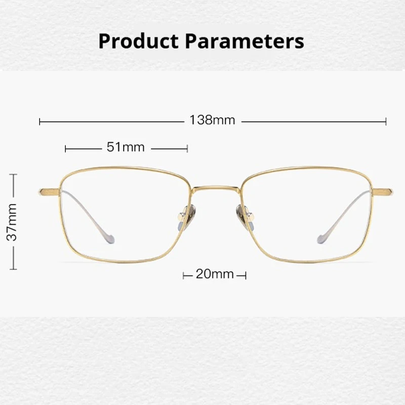 Gafas graduadas ultraligeras y sencillas, Gafas cuadradas de titanio para hombres y mujeres, Gafas de moda, Gafas con lentes ópticas