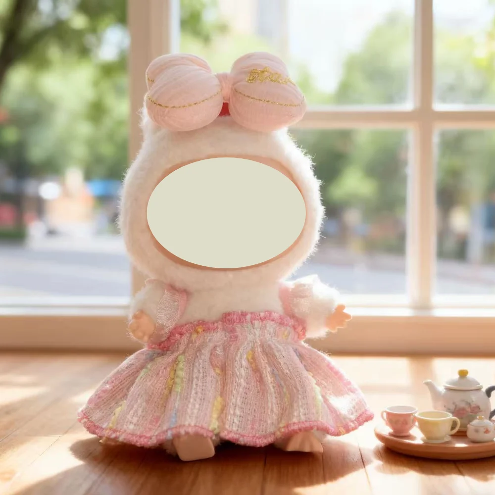 ชุดแต่งตัวตุ๊กตา LA BUBU ขนาด 17 ซม. (ตุ๊กตาไม่รวมอยู่ในชุด) ชุดคอสตูม LA BUBU, ชุดเดรสเจ้าหญิงเค้กสุดน่ารักสไตล์เรโทร LABUBU พร้อมอุปกรณ์ตกแต่ง