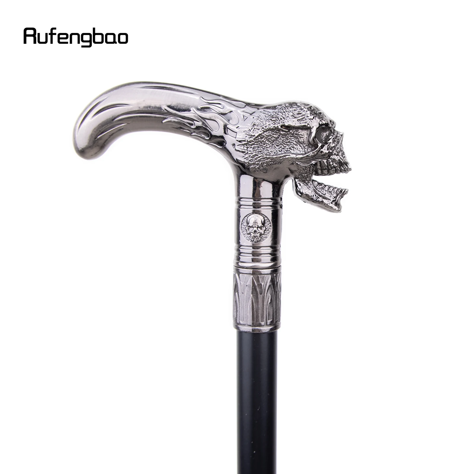 Skull Head Walking Cane Fashion Decorative Walking Stick Gentleman Elegant Cosplay Cane Knob Crosier 93cm