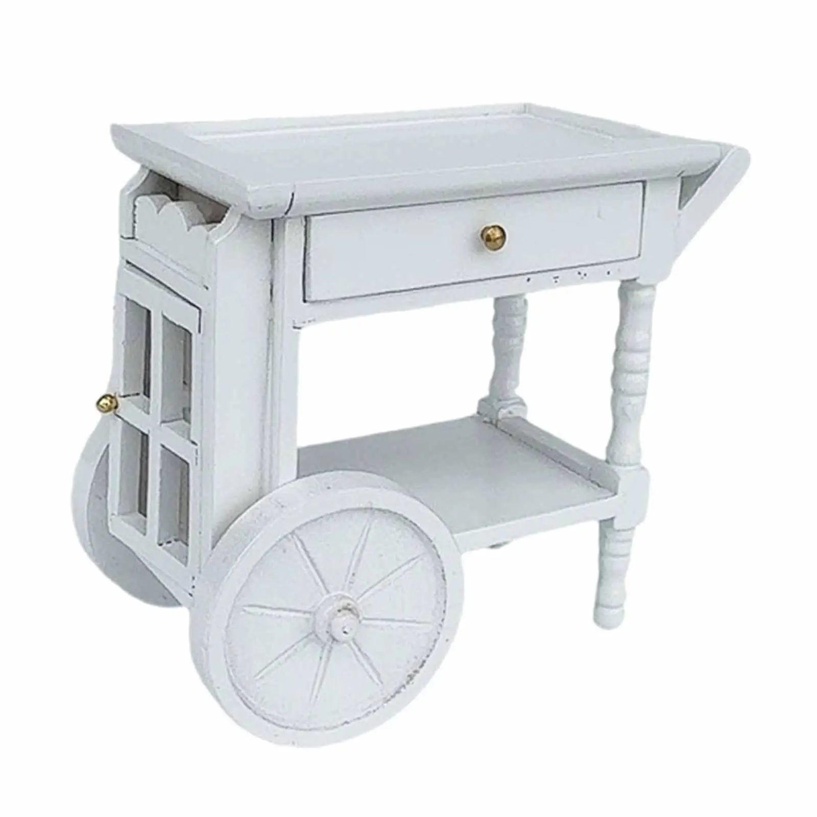 1/12 Bar Servierwagen Mini Bar Buffetwagen Sammlungen Miniatur Getränkewagen