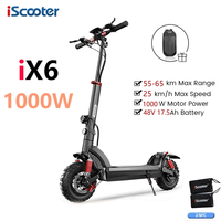 iScooter iX6 1000W Electric Scooter 11 inch EScooter 17.5Ah 25 km/h 55-65km Range Powerful Electric Scooter Foldable E-Scooter