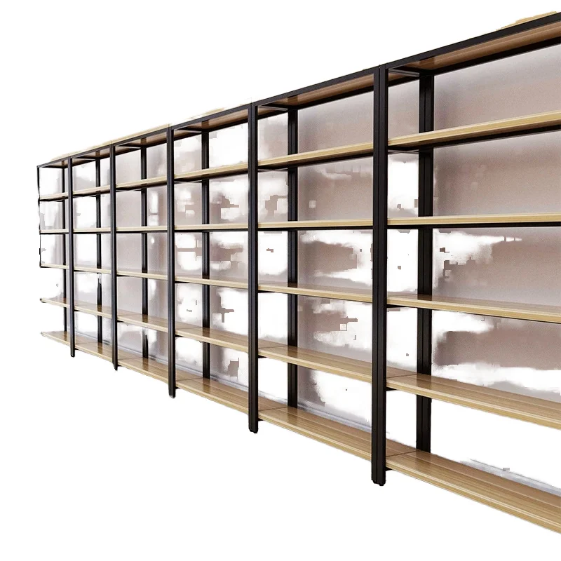 Heavy Duty Metallic Supermarket Rack Freestanding Solid Shelf for Convenience Store Cosmetics Store-Wholesale Storage