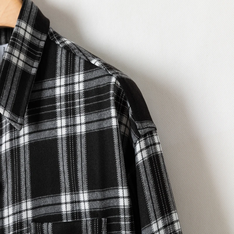 Autumn new thick casual men's long sleeved shirt loose retro women's trendy plaid shirt clothing