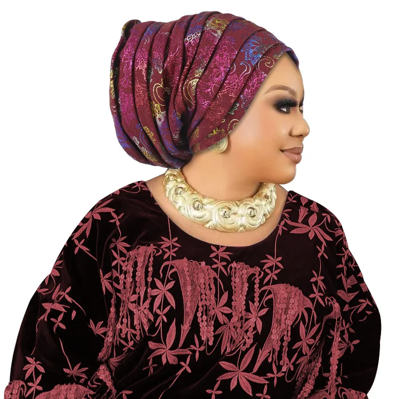 

2026 New African Headtie Turban Nigeria Head Ties Head Wraps Wedding Party Luxury Fabric White Hijab Outdoor Headwear All-match