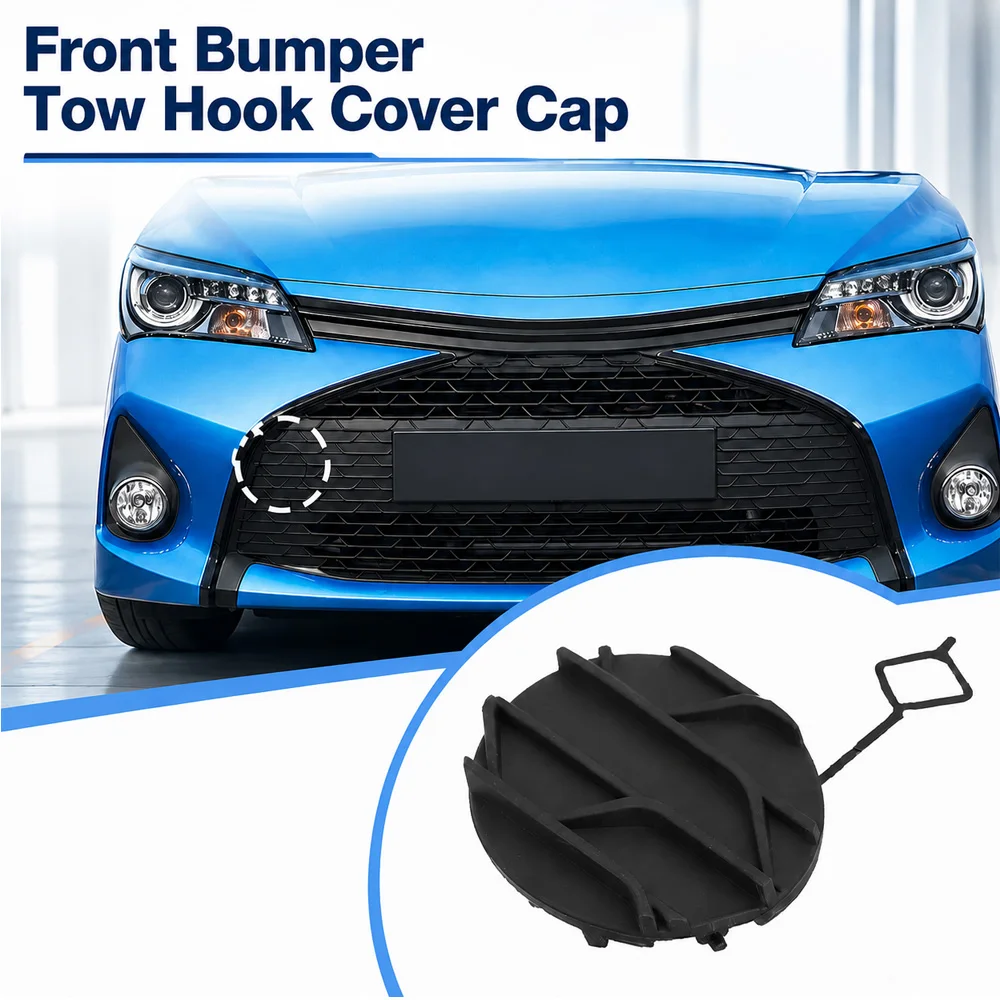 Primer Black Front Bumper Tow Eye Hook Cover Cap for Toyota Yaris 2015 2016 2017 2018 US Version 52127-0D530 52127-0DB00