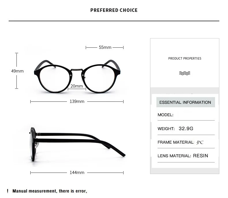 Fashion Transparent round glasses clear frame Women Spectacle myopia glasses  Men EyeGlasses Frame nerd optical frames clear