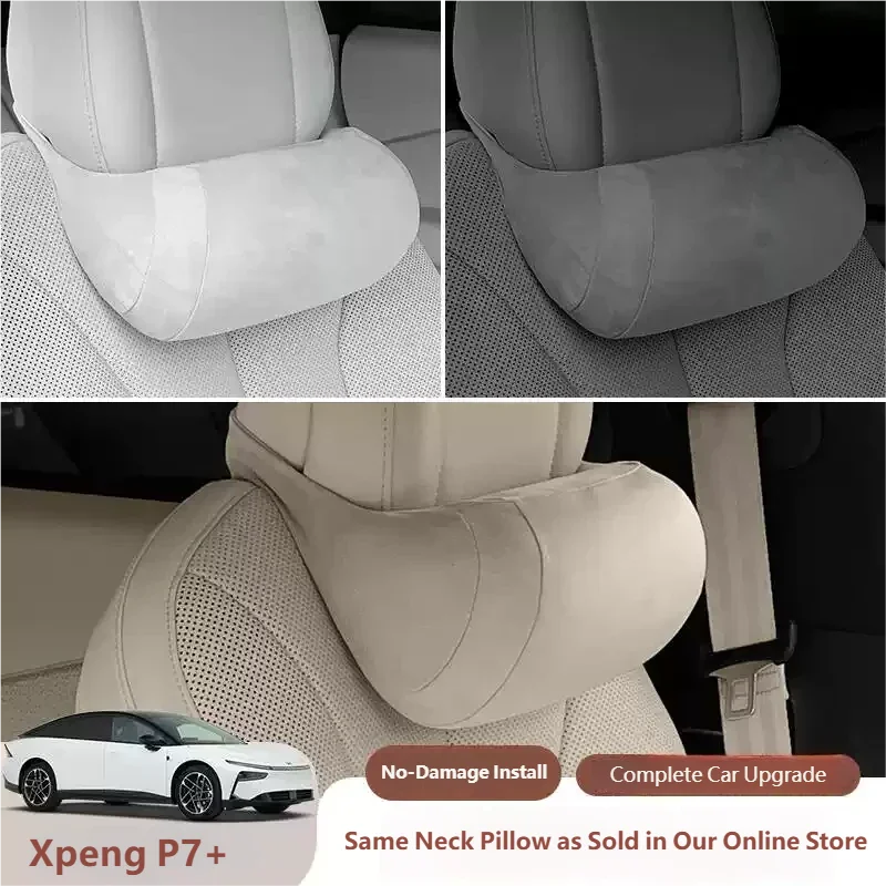 For XPENG P7+ 2026 2027 Car Seat Cushion Set-Ergonomic Headrest Neck Pillow Lumbar Support Memory Foam Car Interior Accessories