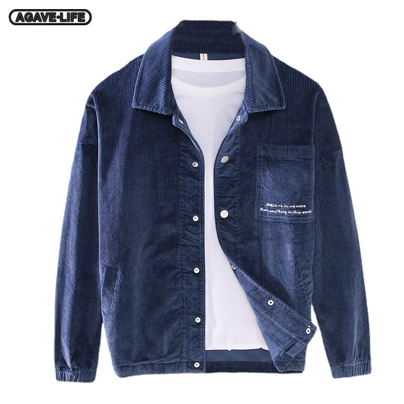 

Autumn Winter Corduroy Jacket Men's Handsome Loose Versatile Korean Casual Top Men Fashion Comfortable Outdoor Cardigan Jackets