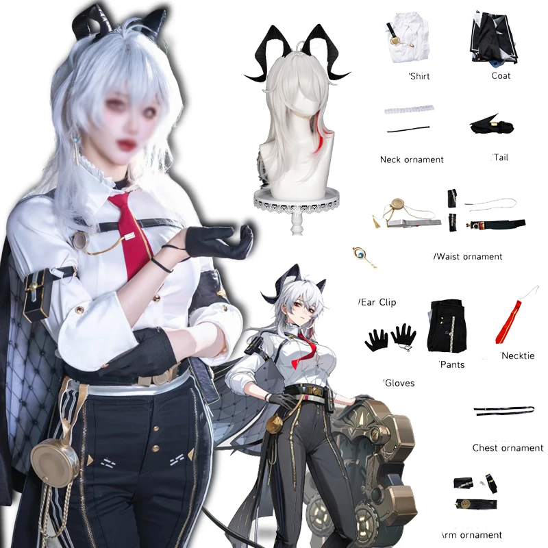 

Game Anime Wuthering Waves Horn Cape Pants Suit Clothes Fancy Girls Zani Cosplay Costume Wig Halloween Party Outfits New Disfraz