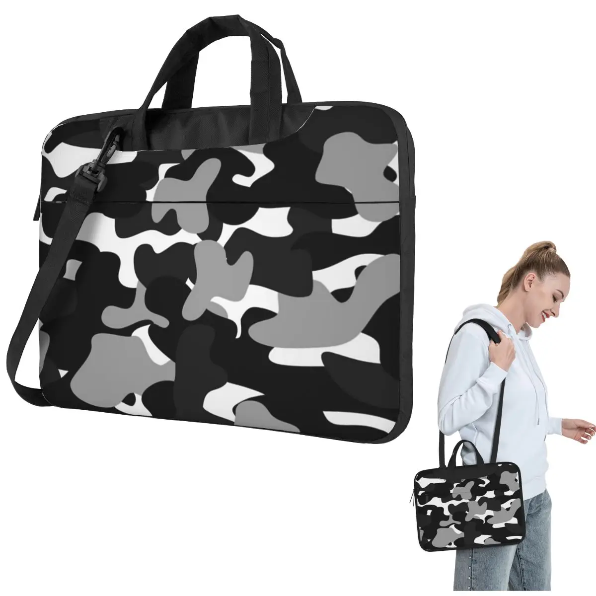 Camouflage Pattern Military Army Background Camo Crossbody Laptop Bag Case esistant Protective Notebook Pouch for Lenovo