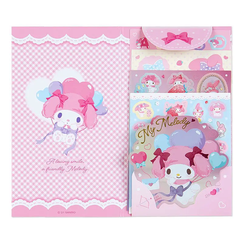 Japanese and Korean Sanrio Cartoon Set Girl Heart Kuromi My Melody Handbook Material Cute Stickers