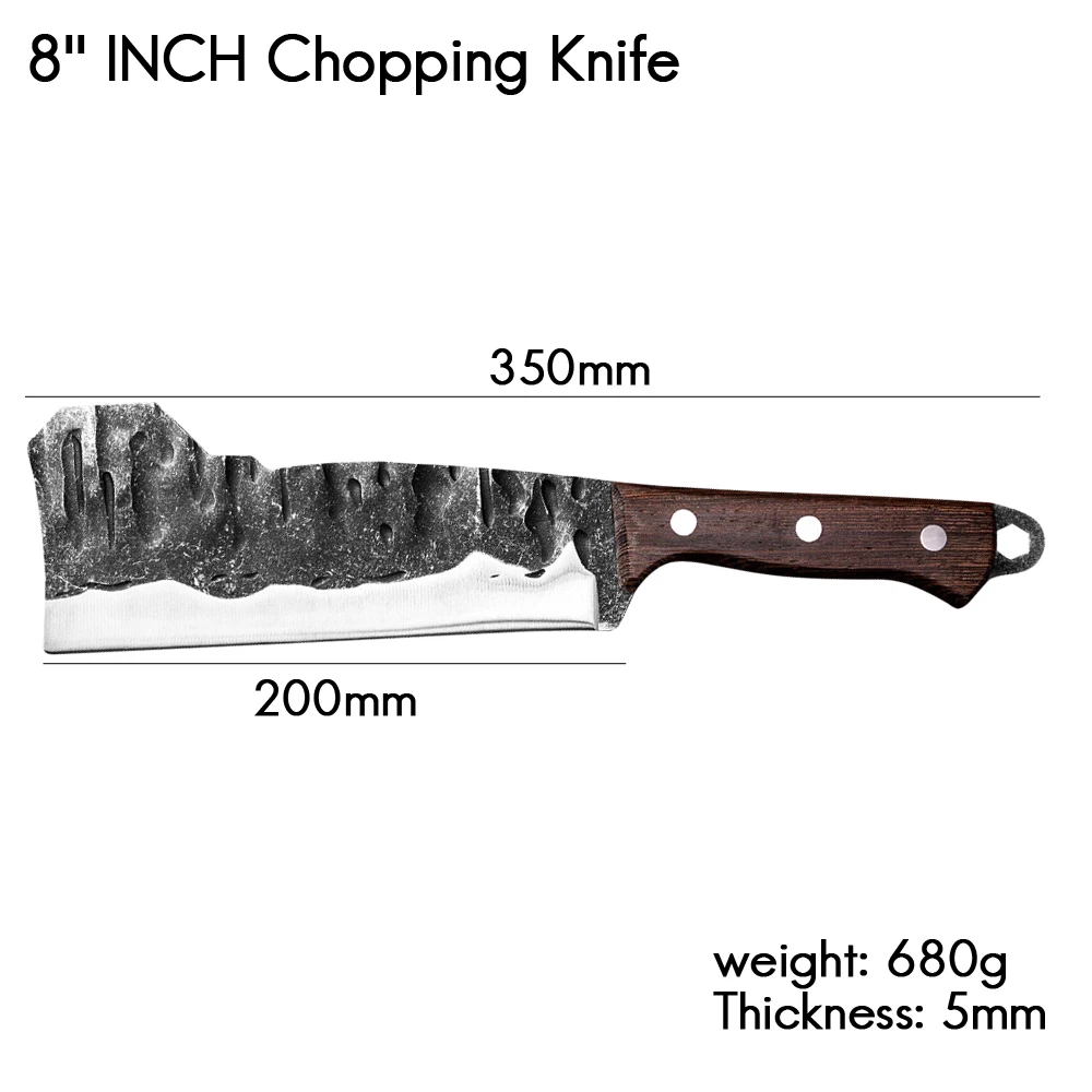 Imagem -02 - Rzd-forjado de Meat Cleaver Knife mm Blade Knife Cover Bainha Lenha Camping Caminhadas Tool Butcher Chopping Aço Inoxidável